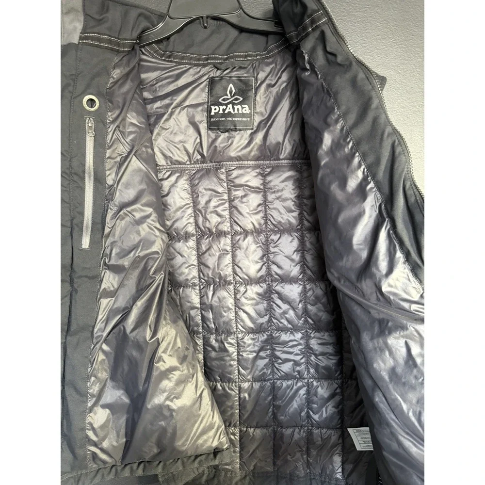 Prana Zion Quilted Vest Mens Extra Large Black Puffer Primaloft Full Zip Outdoor